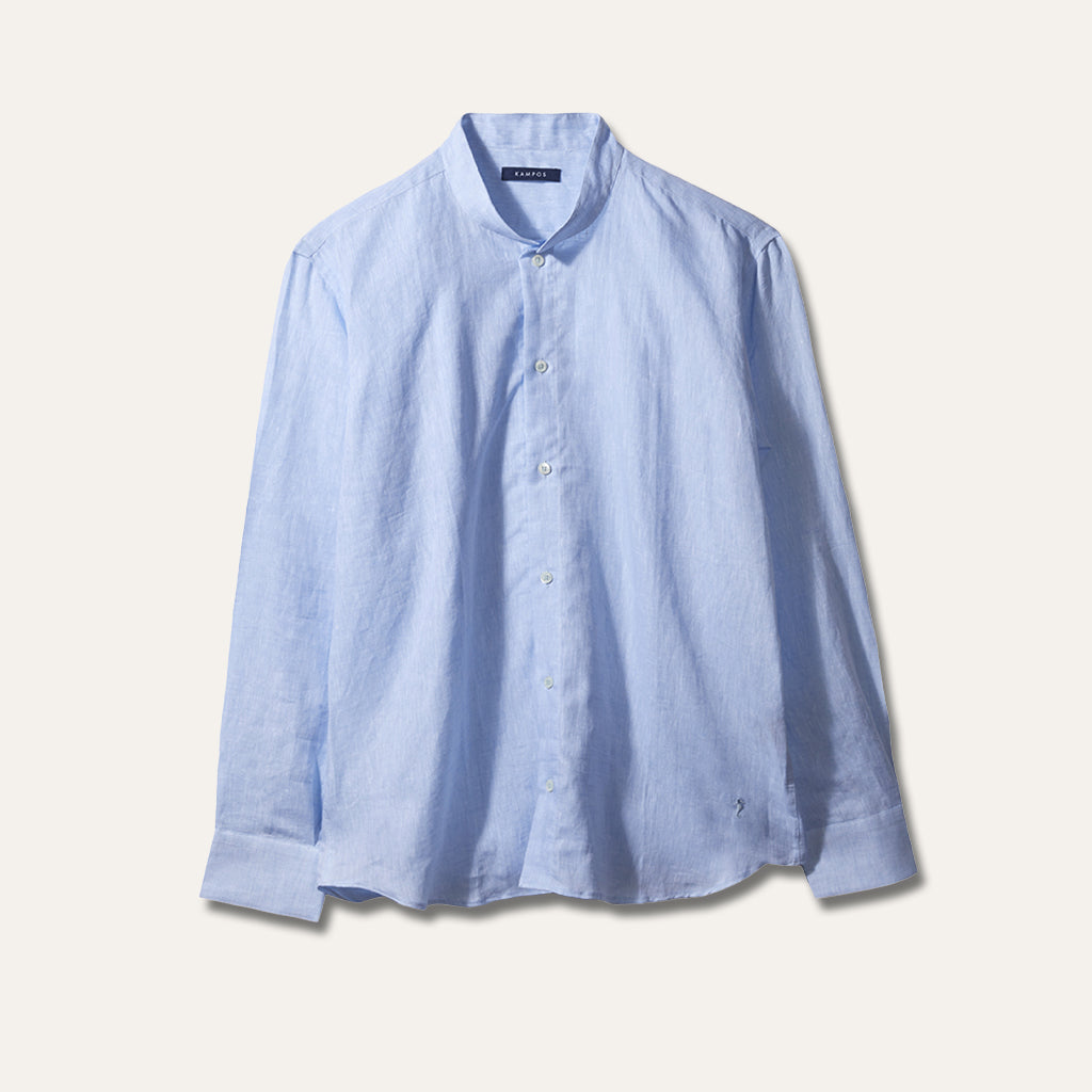 Casual Linen Shirt Light Blue - Main Image