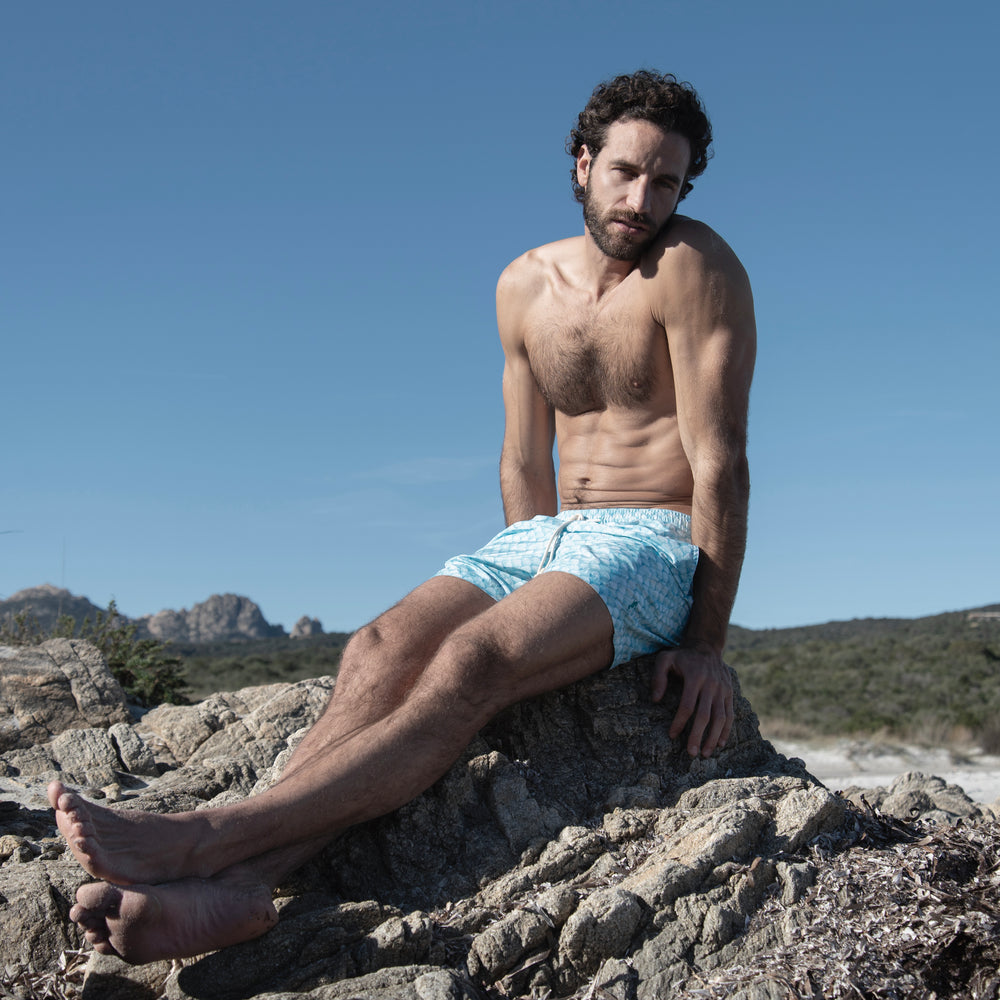 Swim Shorts Scales Turquoise