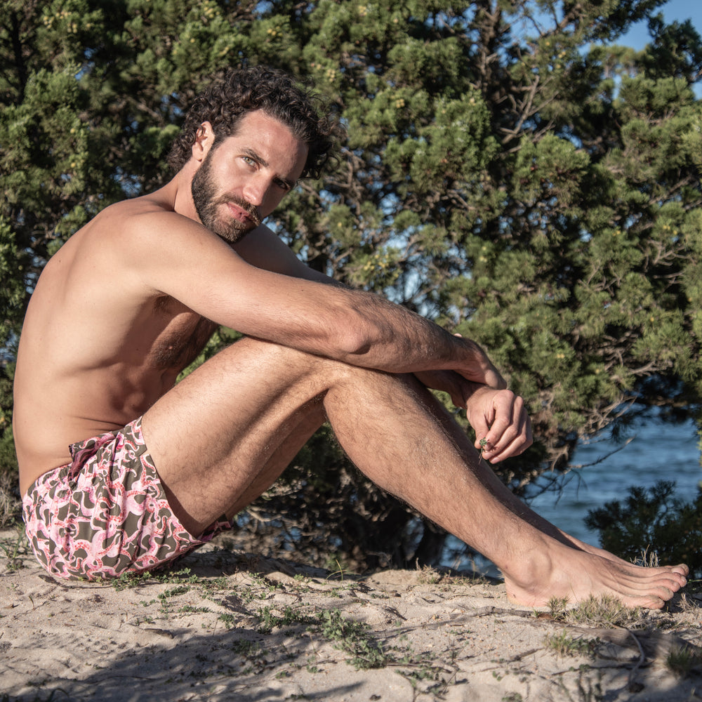 Swim Shorts Octopus Olive