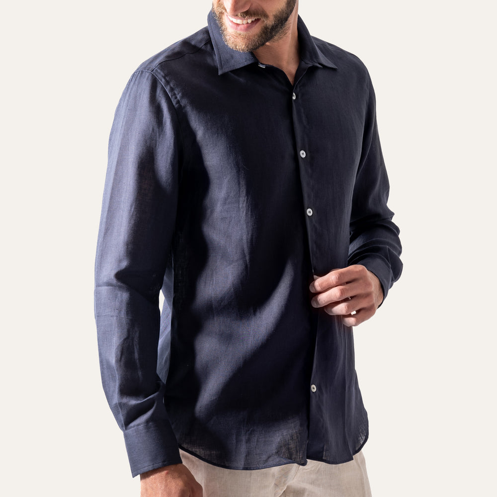 Classic Linen Shirt Navy