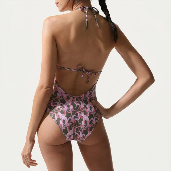 Classic One Piece Octopus Olive - Onepieceswimsuit_Woman - K A M P O S