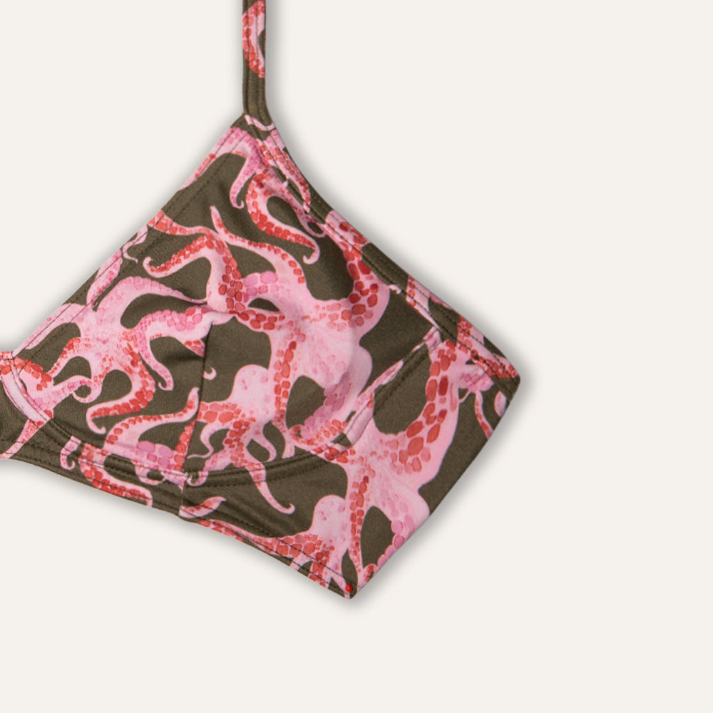 Full Cup Top Octopus Olive - Bikini_Top - K A M P O S