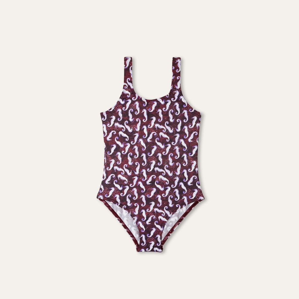 Olympic Seahorse Burgundy (Kids) - Onepiece_Kids - K A M P O S