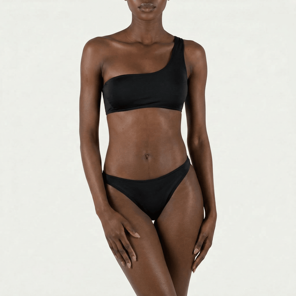 One - Shoulder Top Black - Bikini_Top - K A M P O S