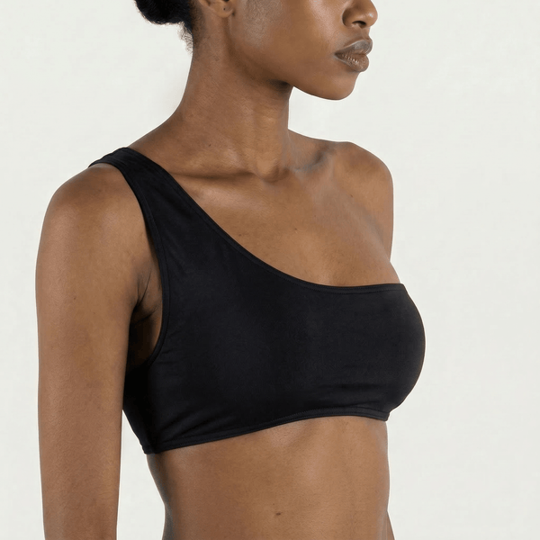 One - Shoulder Top Black - Bikini_Top - K A M P O S