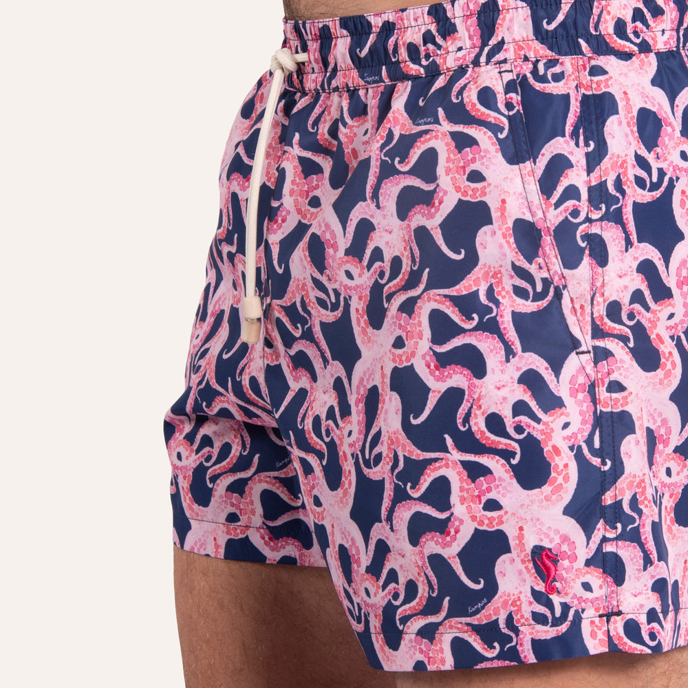 Swim Shorts Octopus Navy/Pink - Swimshorts_Man - K A M P O S