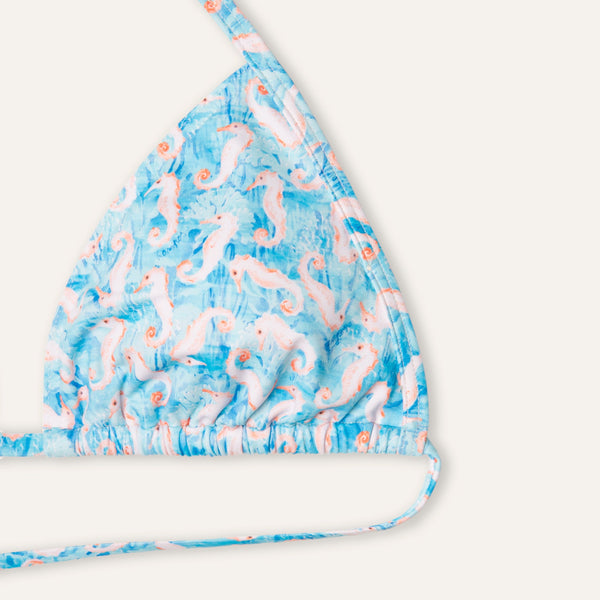 Tie - side Top Seahorse Turquoise - Bikini_Top - K A M P O S