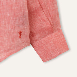 Casual Linen Shirt Coral - Shirt_Man - KAMPOS