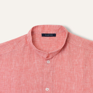 Casual Linen Shirt Coral - Shirt_Man - KAMPOS