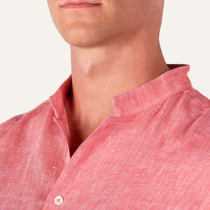 Casual Linen Shirt Coral - Shirt_Man - KAMPOS