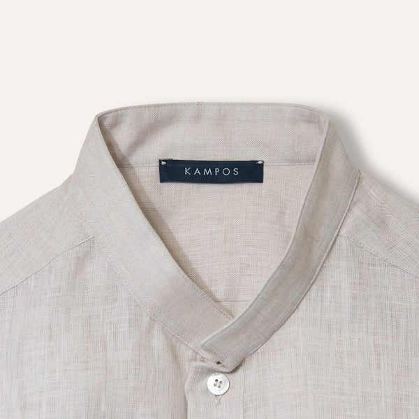 Casual Linen Shirt Sand - Shirt_Man - KAMPOS