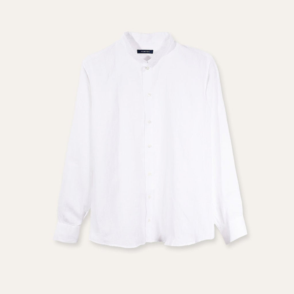 Casual Linen Shirt White - Shirt_Man - KAMPOS