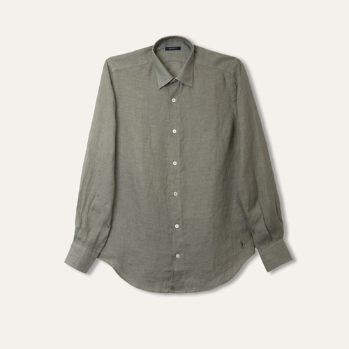 Classic Linen Shirt Olive - Shirt_Man - KAMPOS