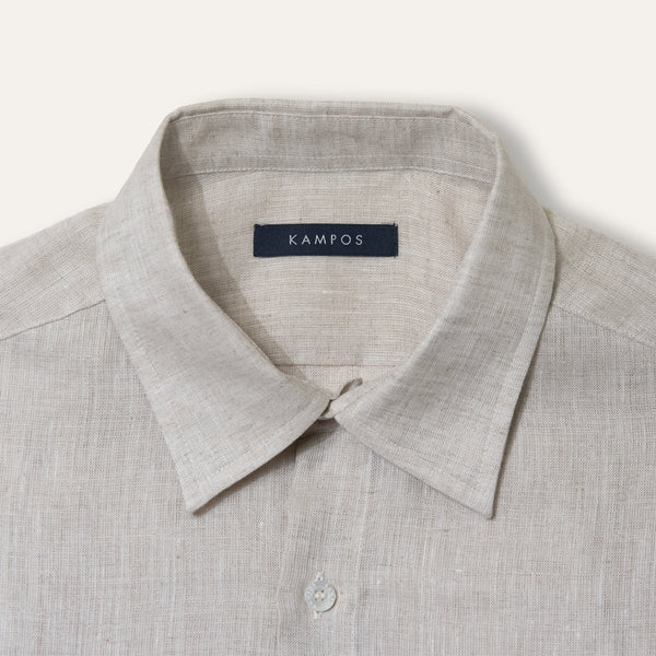 Classic Linen Shirt Sand - Shirt_Man - KAMPOS