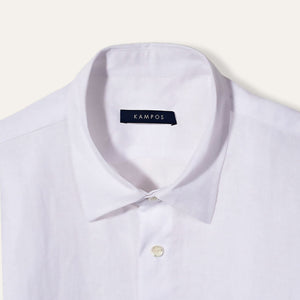 Classic Linen Shirt White - Shirt_Man - KAMPOS