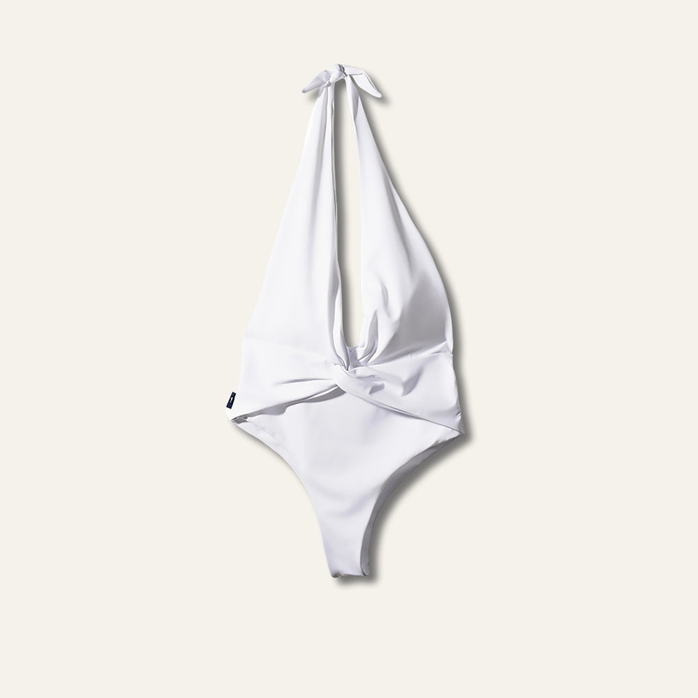 Criss Crossed One Piece White - Onepieceswimsuit_Woman - KAMPOS