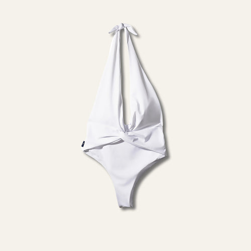 Criss Crossed One Piece White - Onepieceswimsuit_Woman - KAMPOS