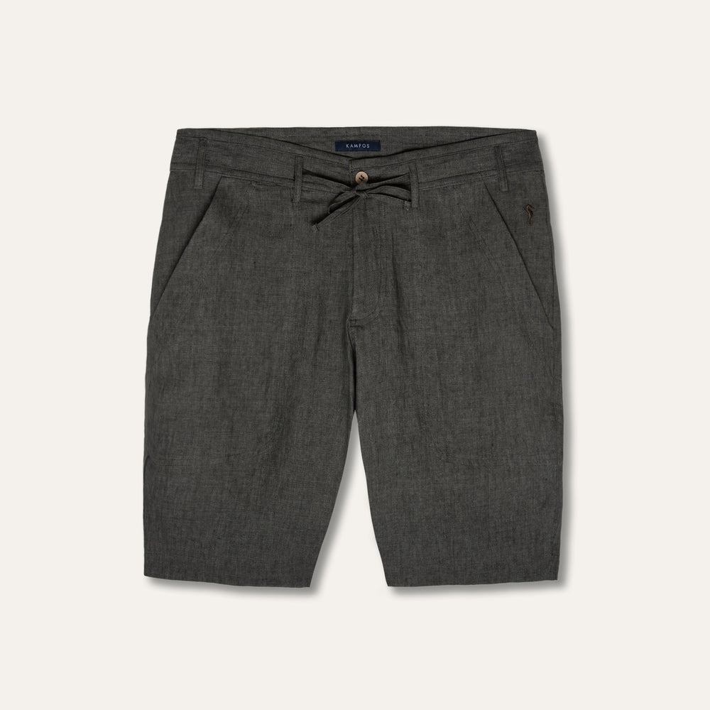 Linen Bermuda Shorts Olive - KAMPOS