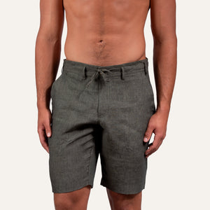 Linen Bermuda Shorts Olive - KAMPOS