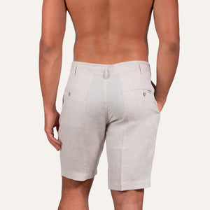 Linen Bermuda Shorts Sand - Shorts_Man - KAMPOS