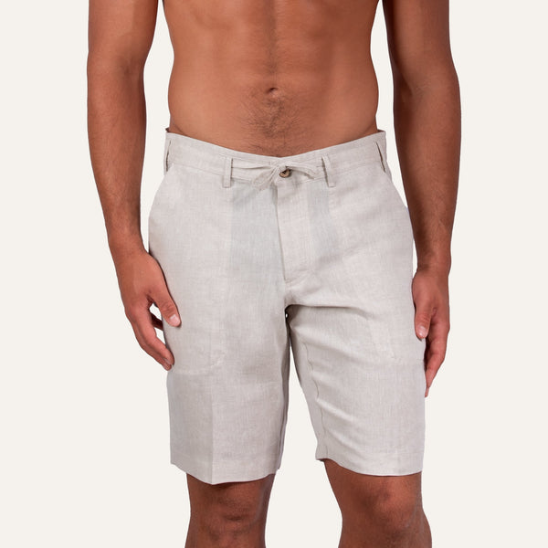 Linen Bermuda Shorts Sand - Shorts_Man - KAMPOS