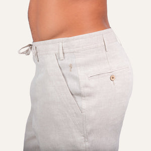 Linen Bermuda Shorts Sand - Shorts_Man - KAMPOS