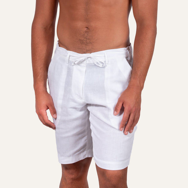 Linen Bermuda Shorts White - Shorts_Man - KAMPOS