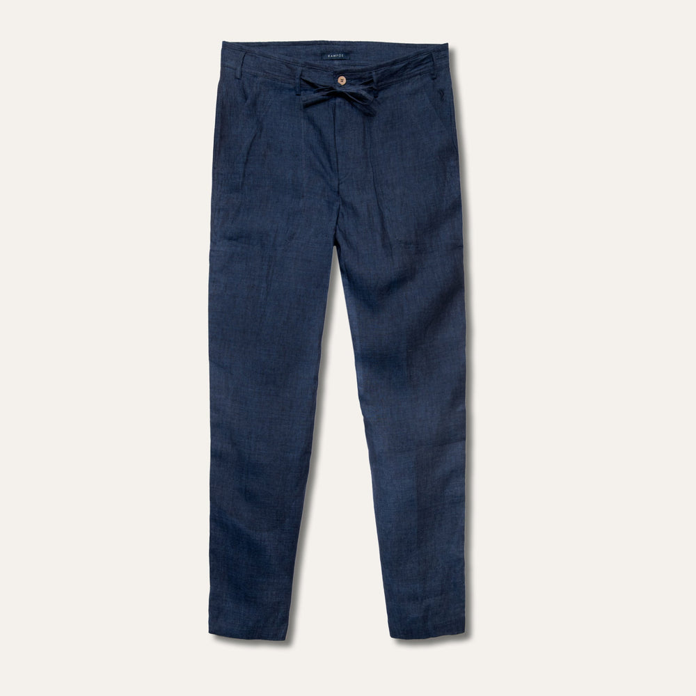 Linen Pants Navy - Pants_Man - KAMPOS