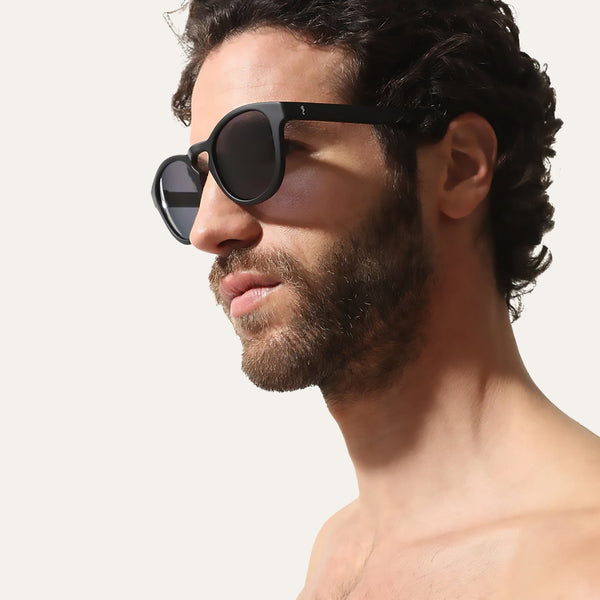 Sunglasses Round Black - Sunglasses_Unisex - KAMPOS