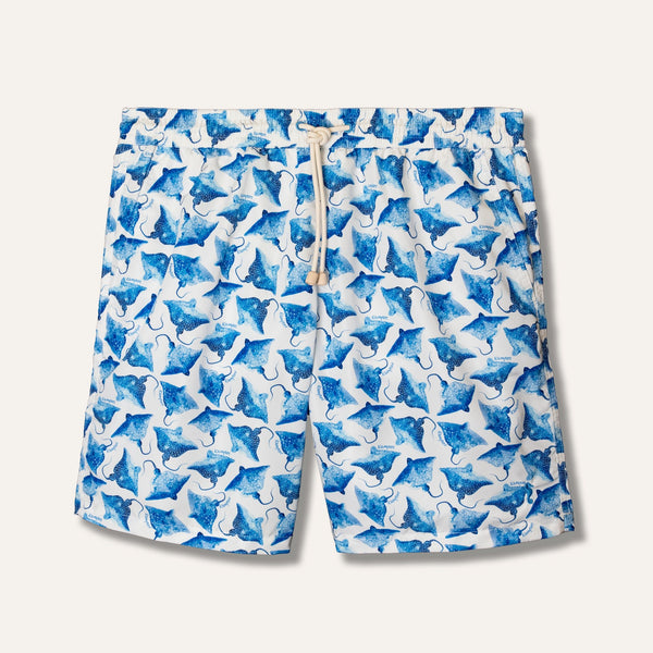 Swim Shorts Long Ray White - Swimshorts_Man - KAMPOS