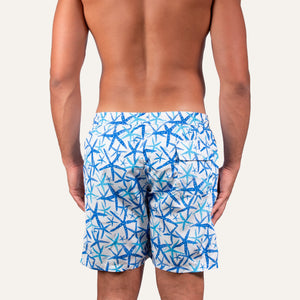 Swim Shorts Long Starfish White - Swimshorts_Man - KAMPOS