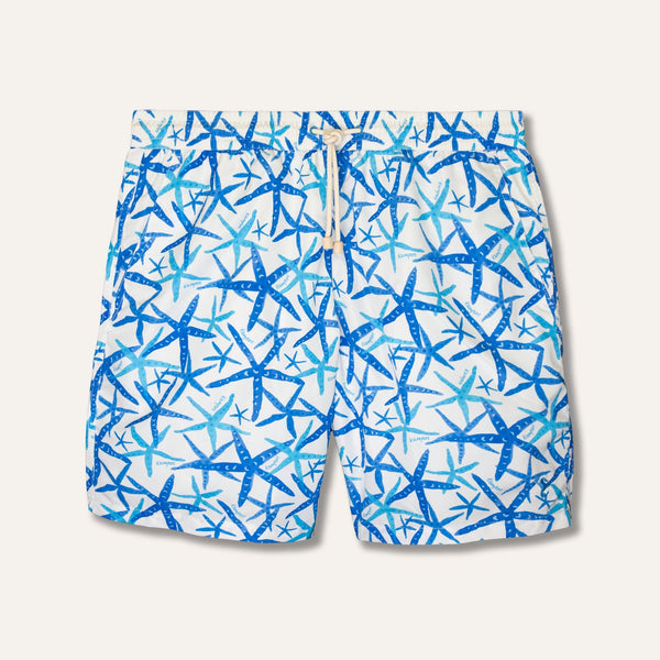 Swim Shorts Long Starfish White - Swimshorts_Man - KAMPOS