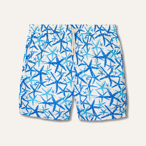Swim Shorts Long Starfish White - Swimshorts_Man - KAMPOS