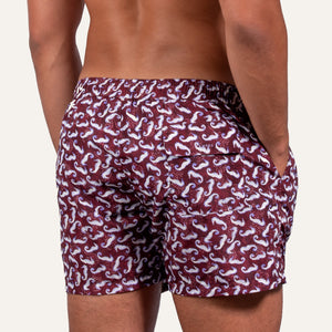 Swim Shorts Seahorse Burgundy - Swimshorts_Man - KAMPOS