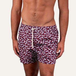 Swim Shorts Seahorse Burgundy - Swimshorts_Man - KAMPOS