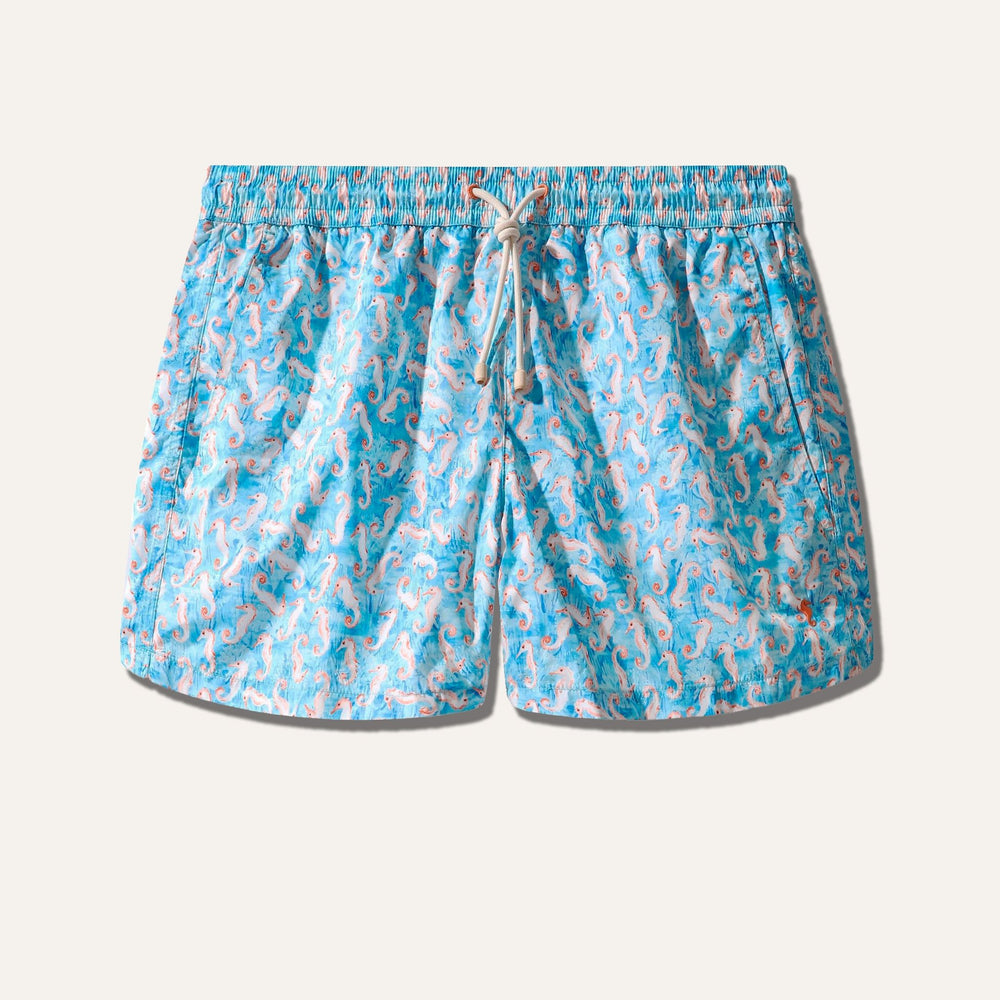 Swim Shorts Seahorse Turquoise - Swimshorts_Man - KAMPOS