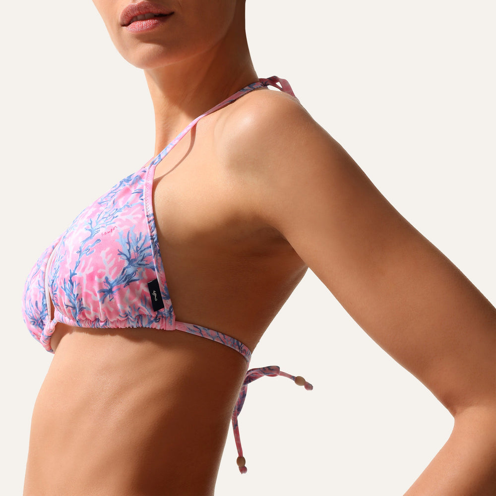 Tie-Side Bikini Coral Pink - Bikini_Woman - KAMPOS