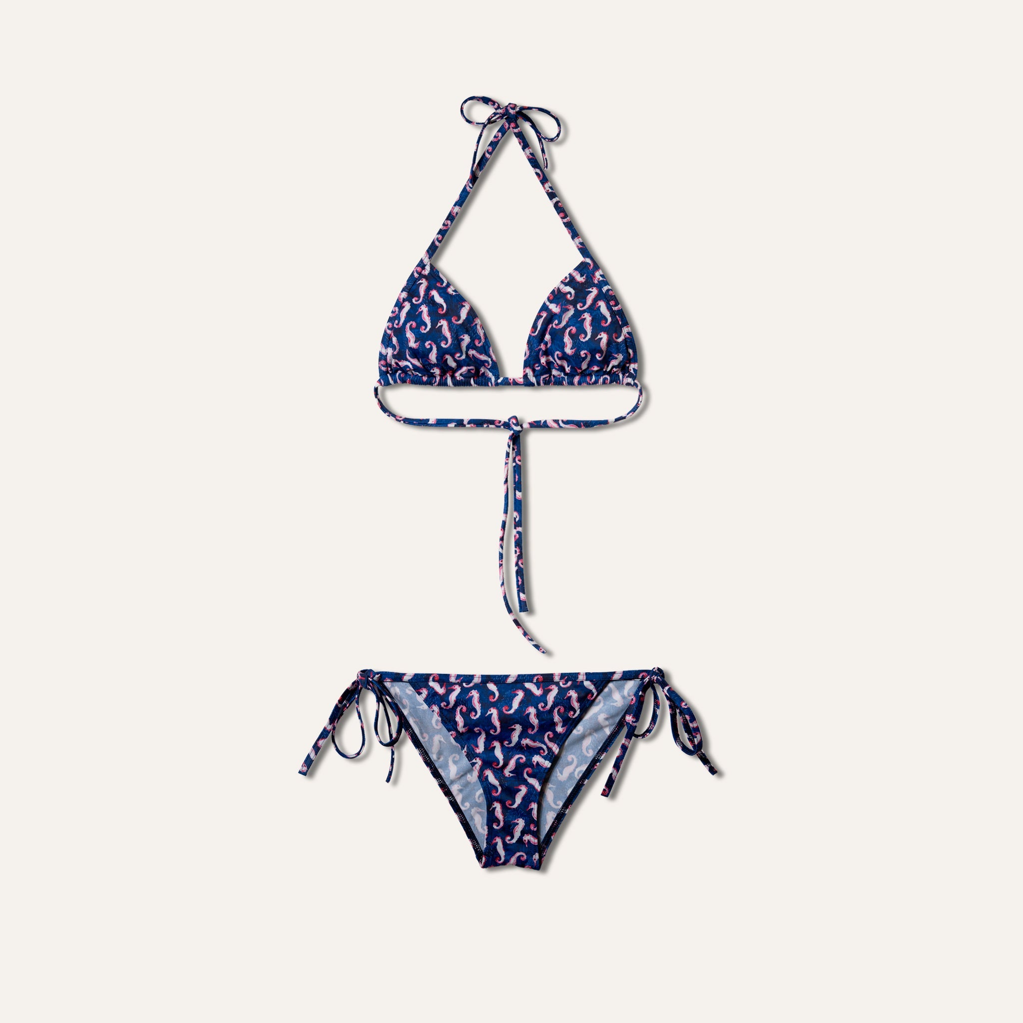 Tie-Side Bikini Seahorse Navy - Bikini_Woman - KAMPOS