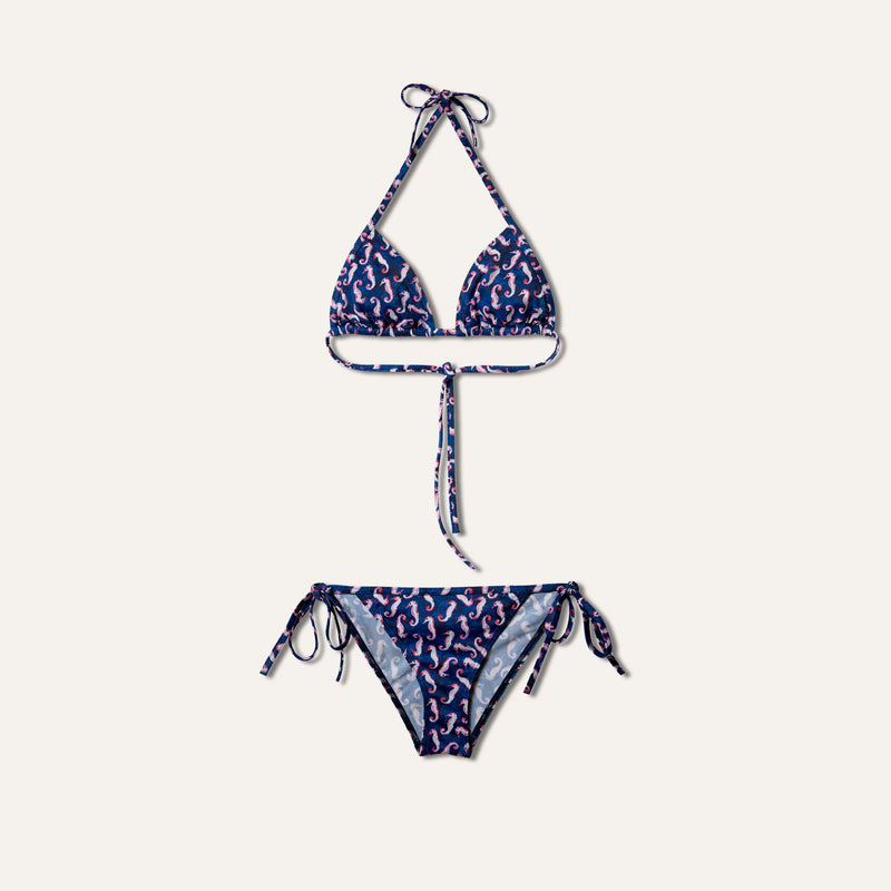 Bikini Triangle Seahorse Navy