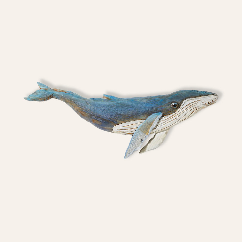 Ballena azul de madera