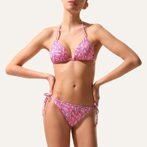 Seitlich gebundener Bikini Seepferdchenrosa