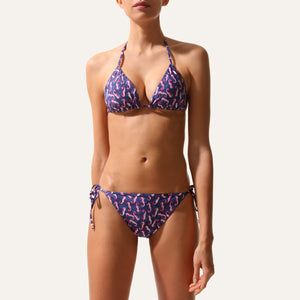 Seitlich gebundener Bikini Seahorse Navy