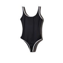 Laden Sie das Bild in den Galerie-Viewer, Badeanzug mit Schwimmer-Stil Squid Black (White)
