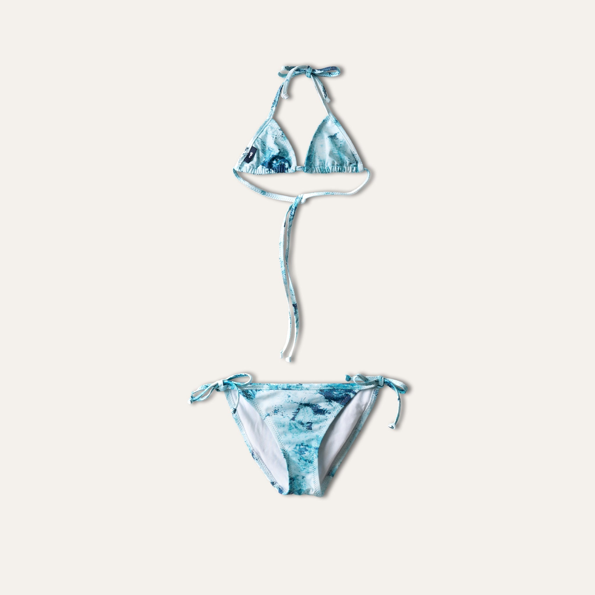 Ocean Child V Shape Thong Bikini Bottoms in Blue Butterfly Print