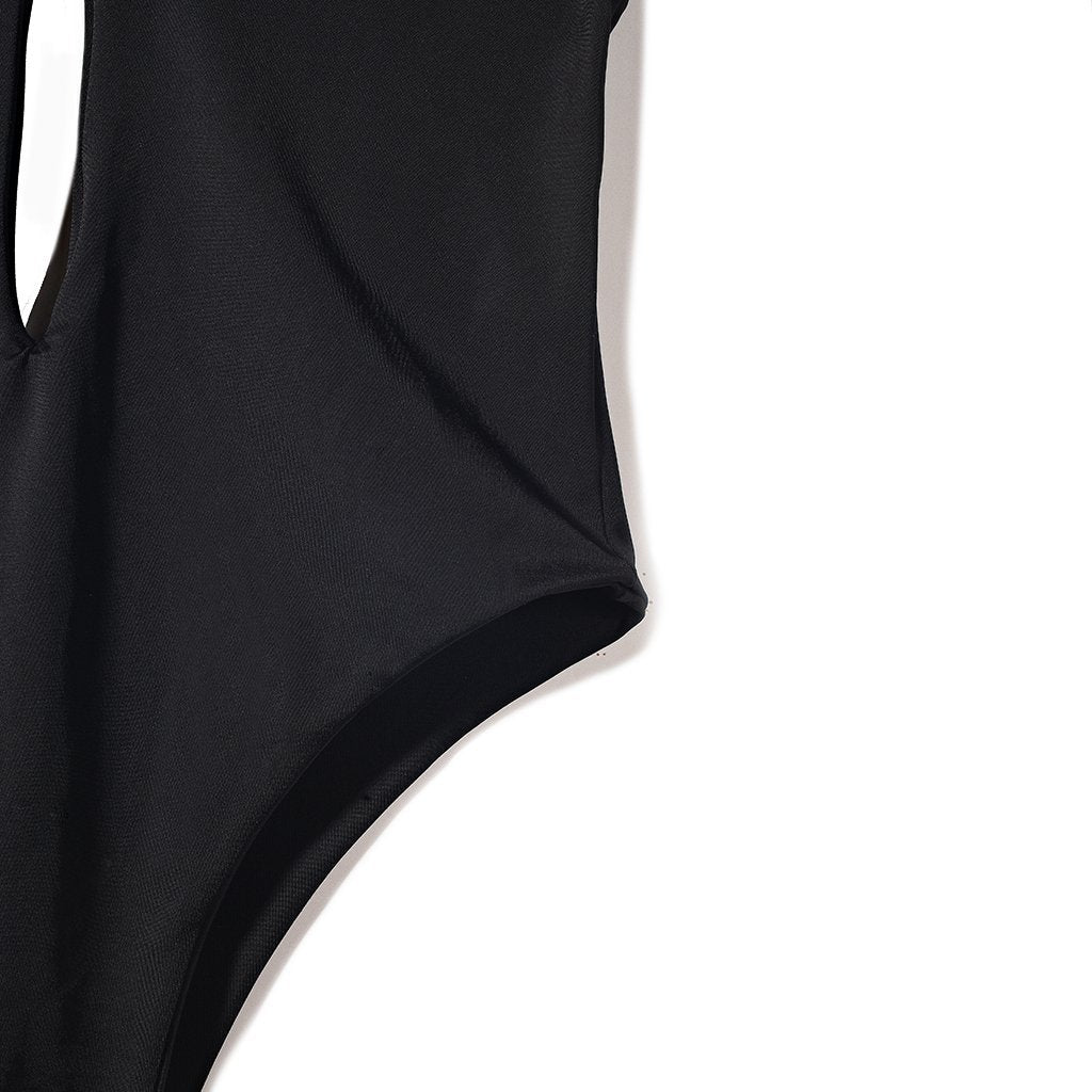 Deep Cutout Swimsuit Squid Black - Onepieceswimsuit_Woman - KAMPOS