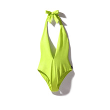 Load image into Gallery viewer, Plunge Swimsuit Cactus Green - Onepieceswimsuit_Woman - KAMPOS
