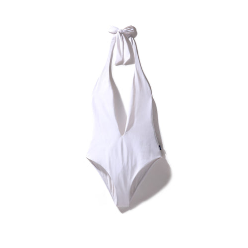 Plunge Swimsuit White - Onepieceswimsuit_Woman - KAMPOS