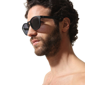 Sunglasses Round Black - Sunglasses_Man - KAMPOS